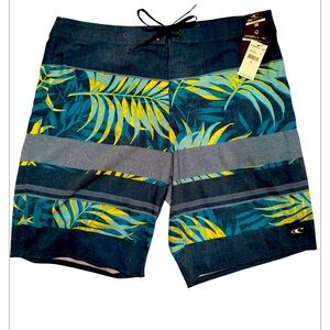 NWT O'Neill Blue and Yellow Men's Swim Shorts